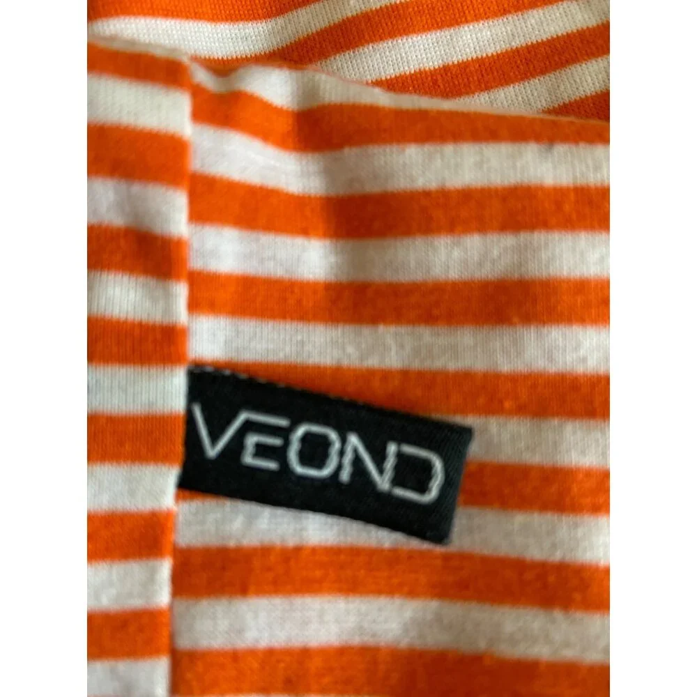 Veond Orange White Striped Infinity Scarf Soft Spring Classicore Cottagecore_4